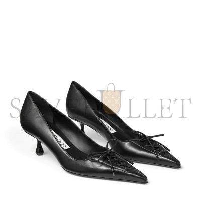 JIMMY CHOO SCARLETT 50 BLACK NAPPA LEATHER PUMPS SCARLETT50NAP